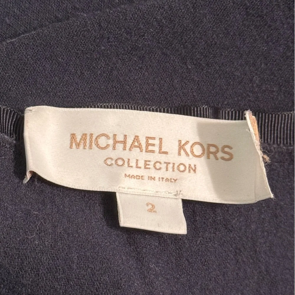 Michael Kors Collection Boiled Wool Flare Leg/Bootcut Pants in Navy - Picture 4 of 4
